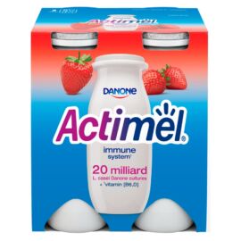 Danone Actimel zsírszegény, élőflórás, eperízű joghurtital B6- és D-vitaminnal 4 x 100 g (400 g)