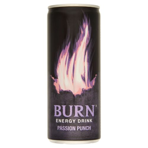 Burn Passion Punch szénsavas maracuja ízű energiaital koffeinnel 250 ml