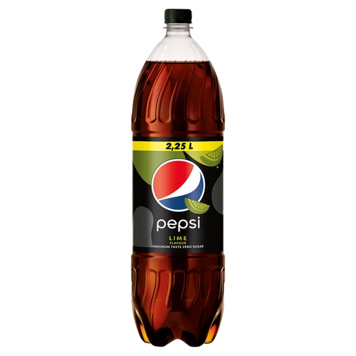 Pepsi Black colaízű energiamentes szénsavas üdítőital édesítőszerekkel lime ízesítéssel 2,25 l