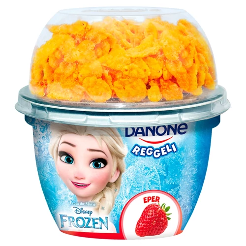 Danone Reggeli élőflórás zsírszegény epres joghurt kukoricapehellyel 140 g