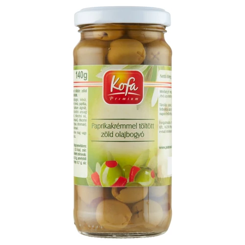 Kofa Premium paprikakrémmel töltött zöld olajbogyó 235 g