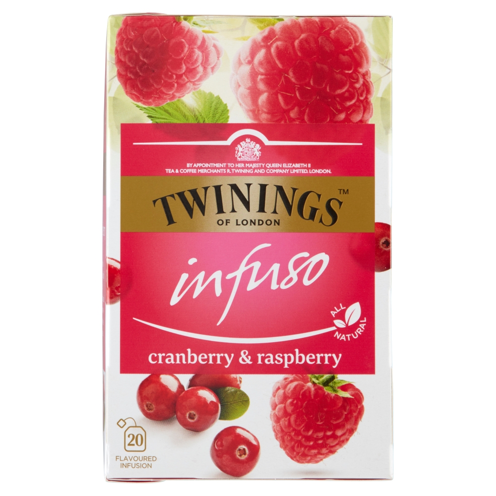 Twinings Infuso filteres vörös áfonya és málna ízesítésű tea bodzavirággal 20 filter 40 g