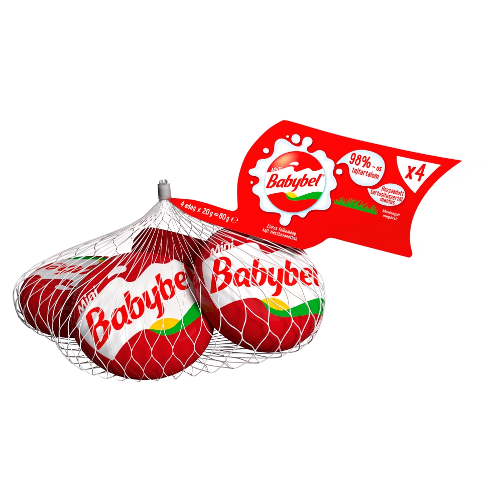Mini Babybel zsíros félkemény sajt viaszbevonatban 4 db 80 g