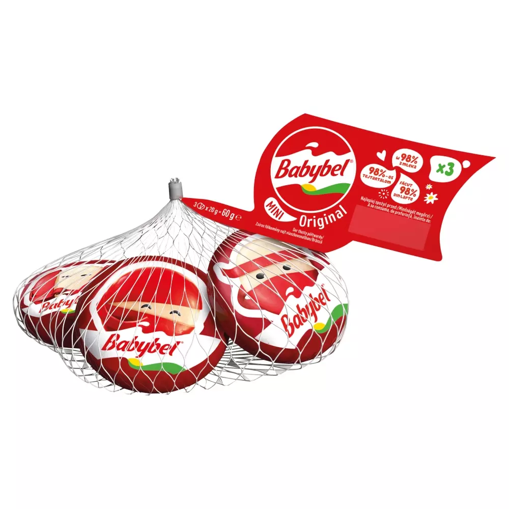 Babybel Mini Original zsíros félkemény sajt viaszbevonatban 3 x 20 g (60 g)