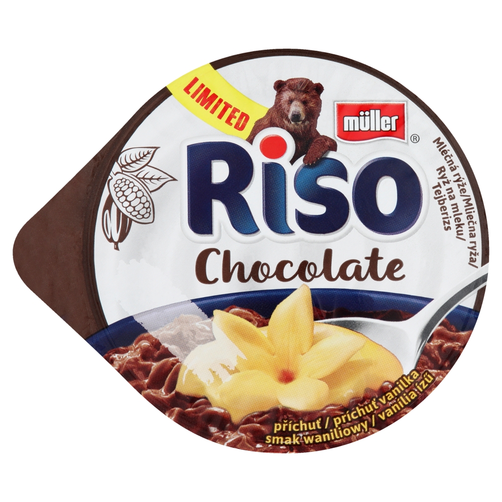 Müller Riso csokoládés tejberizs desszert vanília ízű készítménnyel 175 g