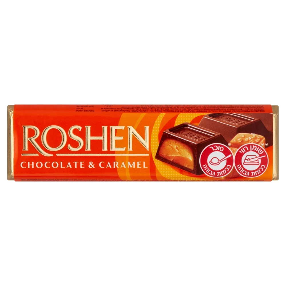 Roshen tejcsokoládé szelet karamell töltelékkel 40 g
