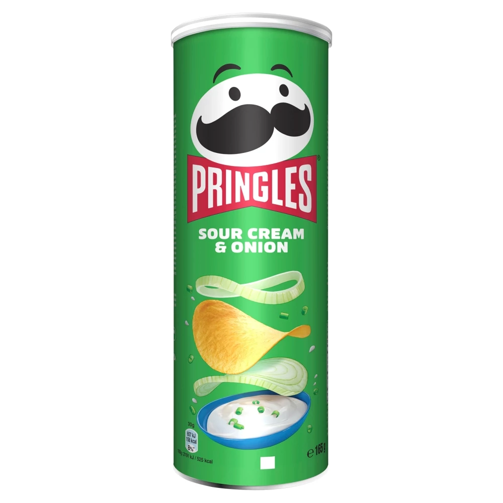 Pringles hagymás-tejfölös ízesítésű snack 165 g