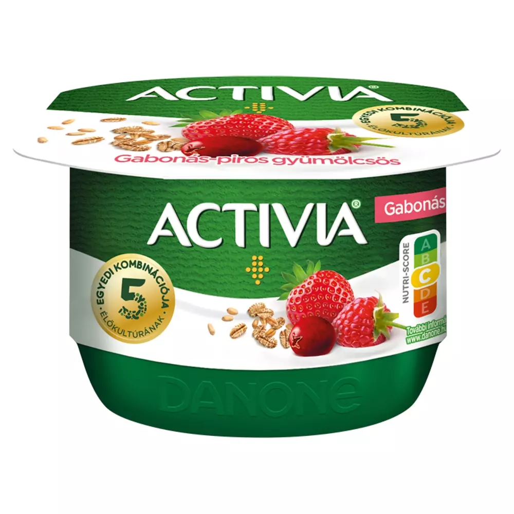 Danone Activia élőflórás gabonás-piros gyümölcsös joghurt 125 g