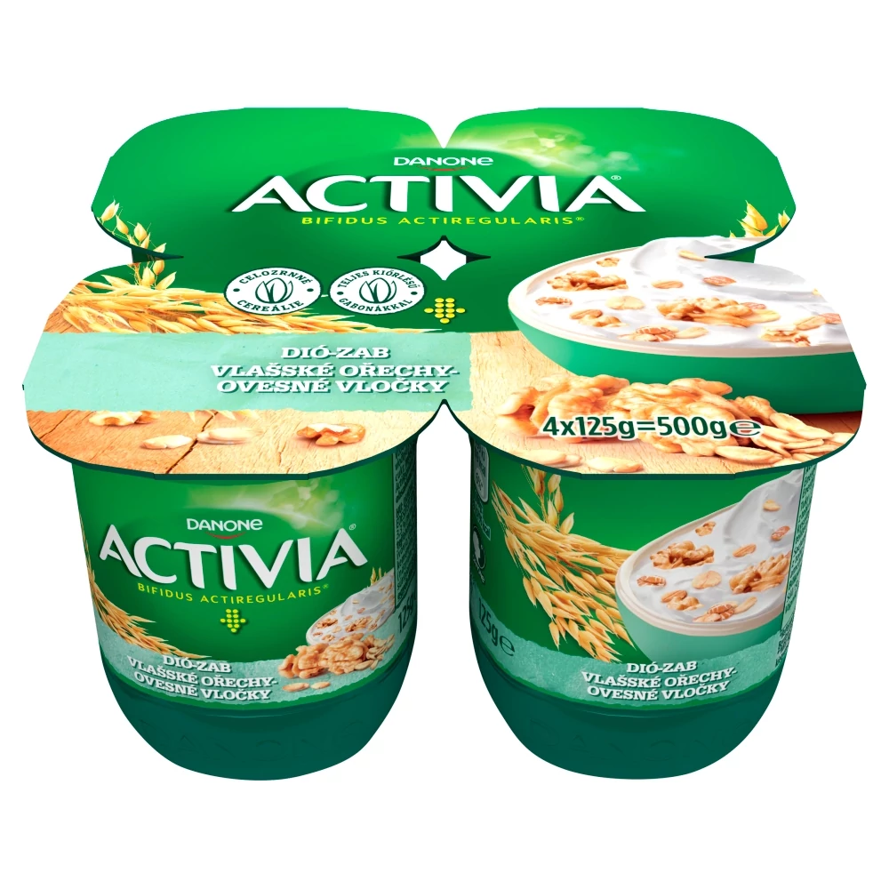 Danone Activia élőflórás édesített joghurt zabpehellyel és dióval 4 x 125 g (500 g)