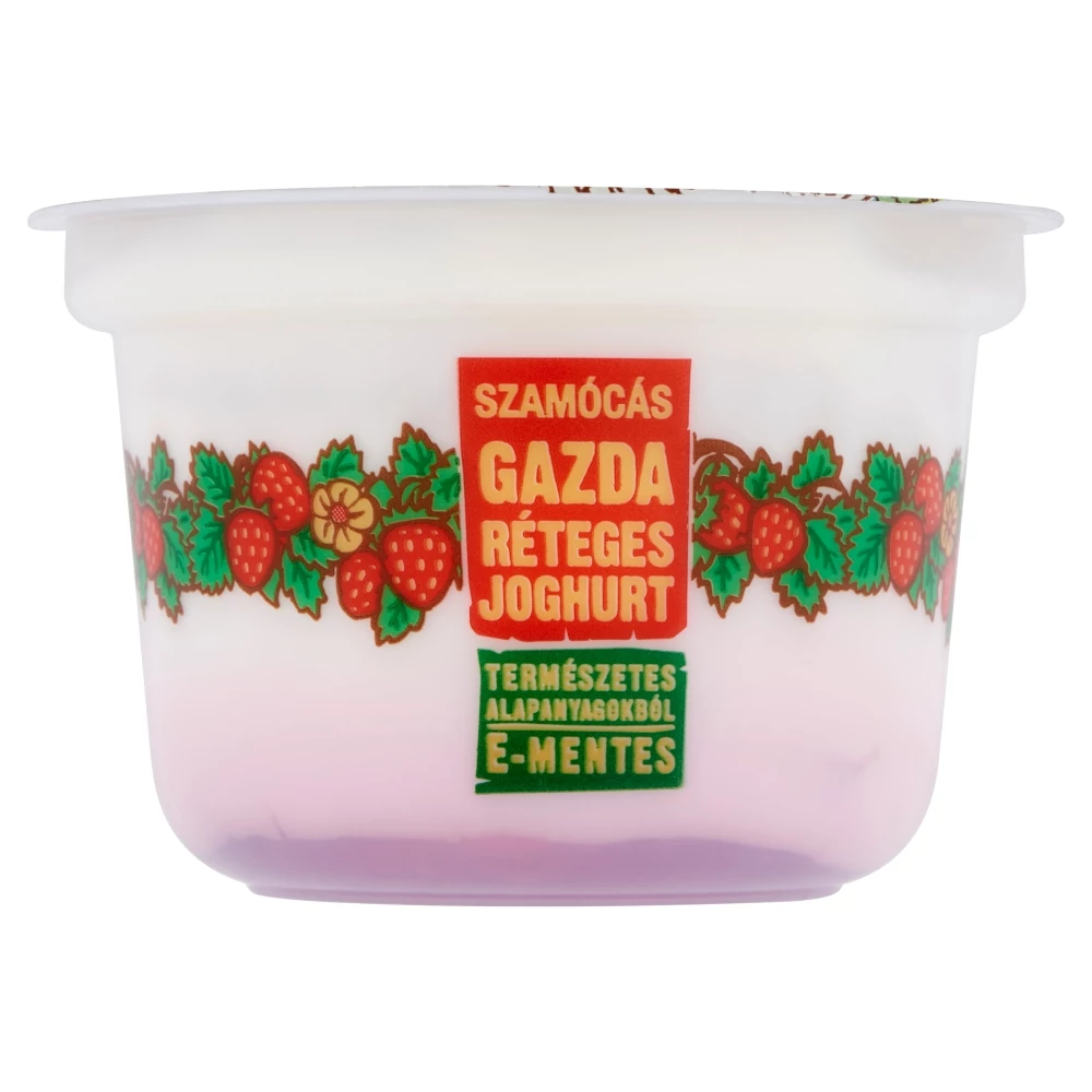 Gazda E-mentes szamócás réteges joghurt 200 g