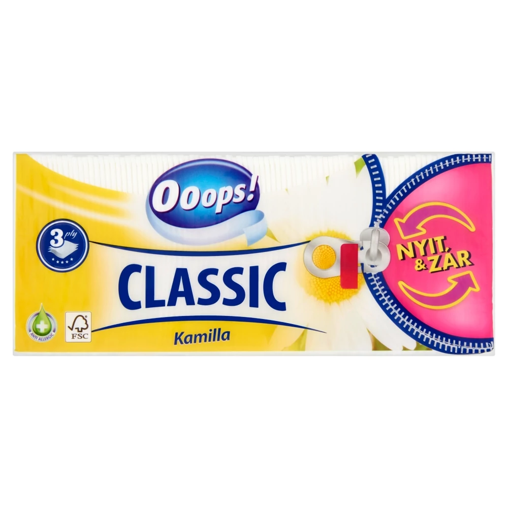 Ooops! Classic Kamilla papír zsebkendő 3 rétegű 90 db