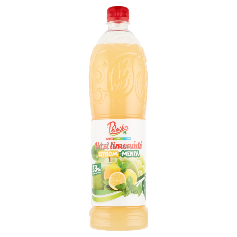 Pölöskei citrom-menta házi limonádé cukorral és édesítőszerrel 1 l